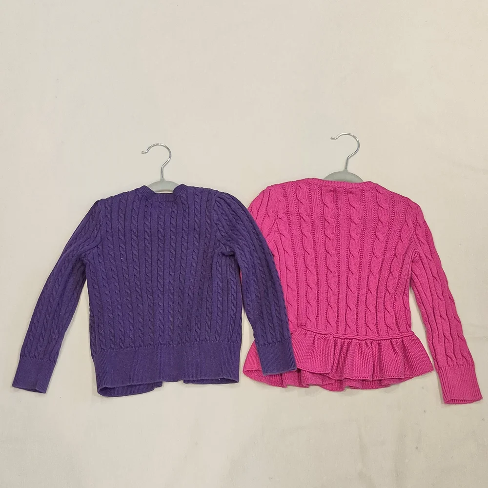 Two Ralph Lauren Purple and Pink Cable Knit Cardigans - Picture 4 of 4